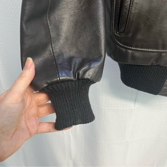 Vtg Pack-In products Mens A-2 Flight Jacket Bomber Military Brown Leather 40 - Picture 2 of 11